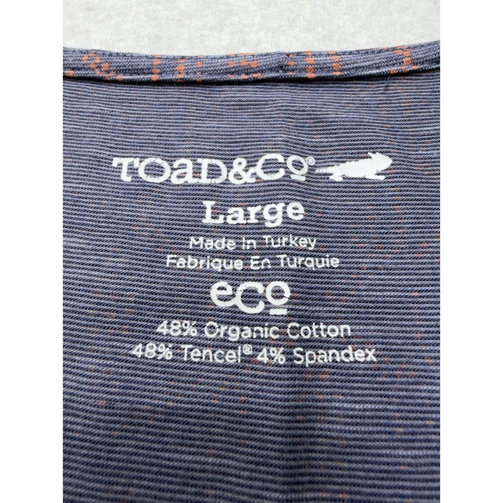 Toad&Co Wrap Dress Womens L Blue Geometric Sleeveless V Neck Knee Length - Picture 7 of 13